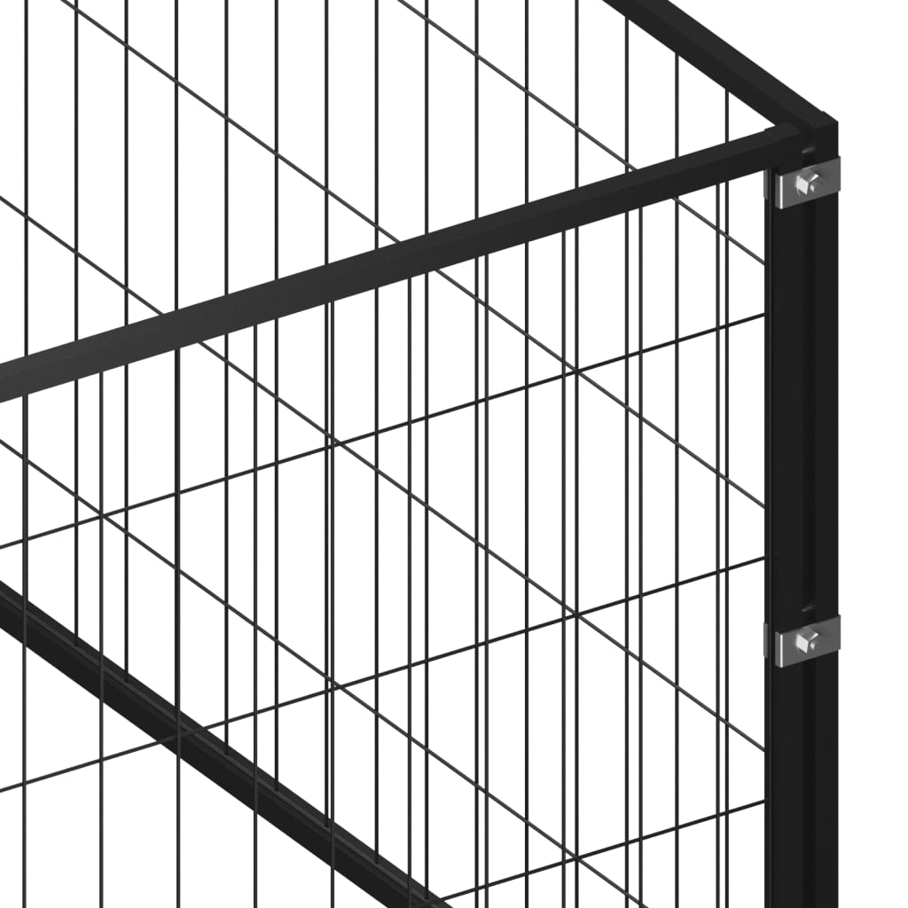NNEVL Dog Kennel Black 48 m² Steel