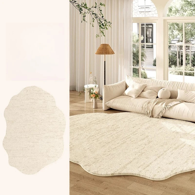 Thickened Cream Plush Rug for Living Room