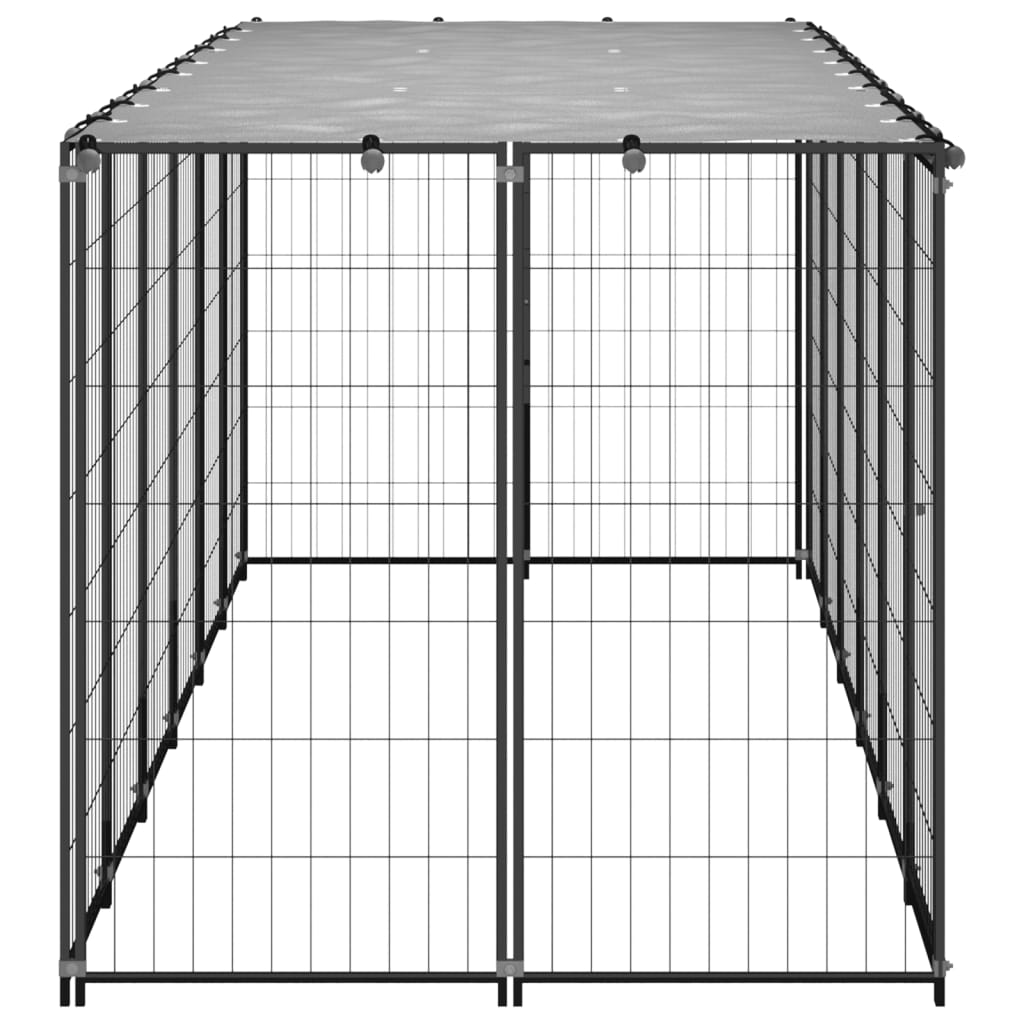 NNEVL Dog Kennel Black 330x110x110 cm Steel