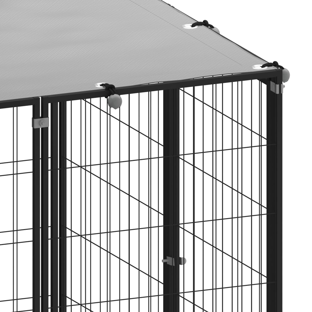 NNEVL Dog Kennel Black 330x110x110 cm Steel