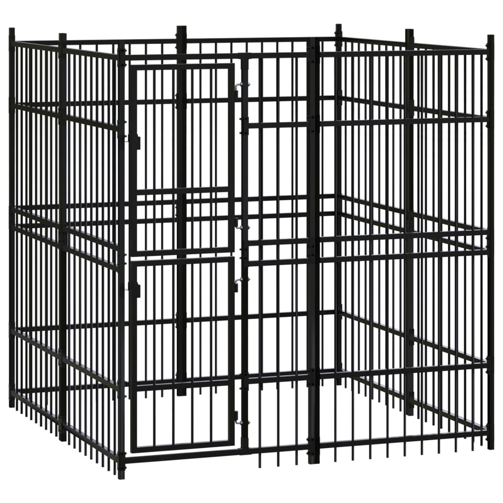 NNEVL Outdoor Dog Kennel Steel 3.69 m²