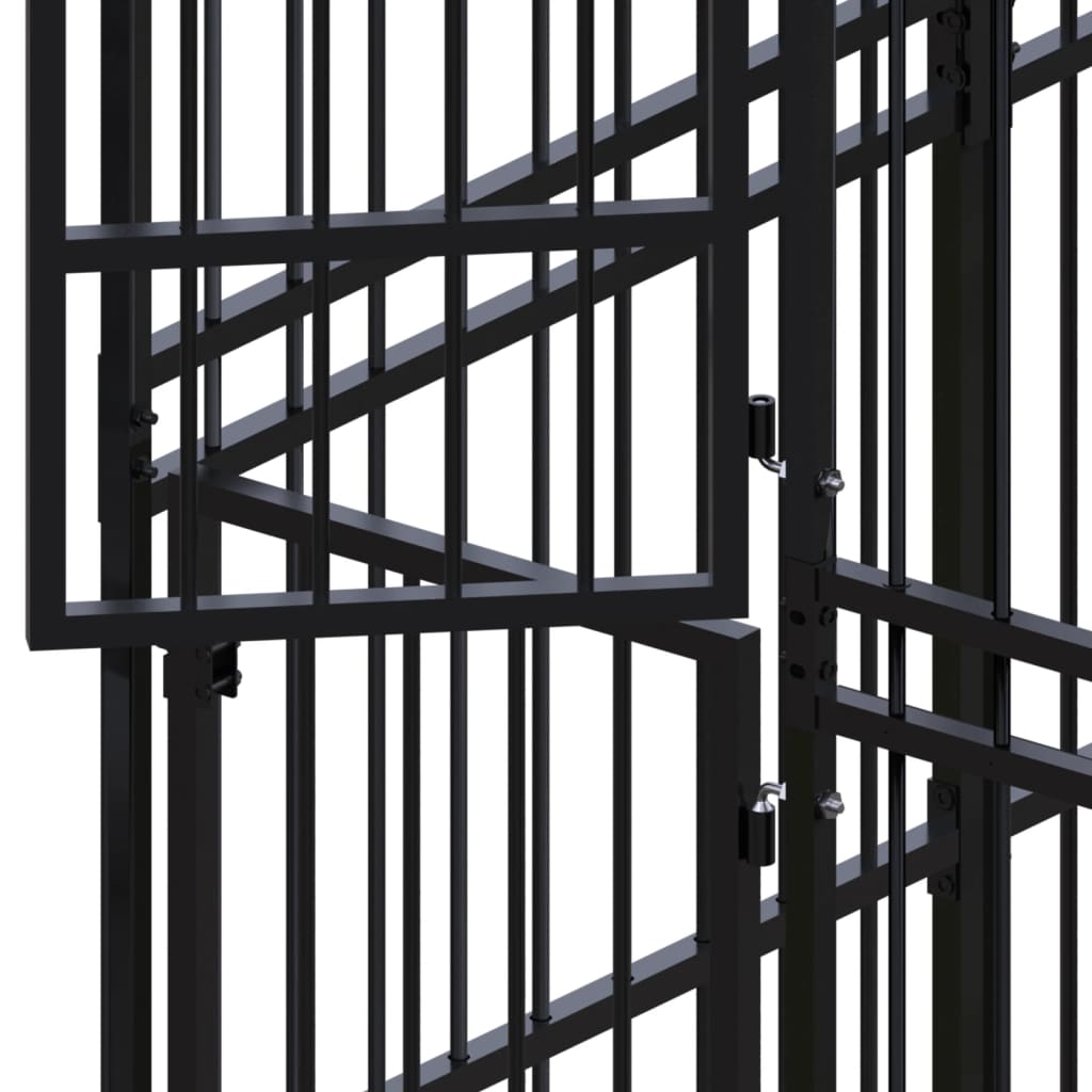 NNEVL Outdoor Dog Kennel Steel 3.69 m²