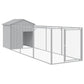 NNEVL Dog House with Roof Light Grey 117x405x123 cm Galvanised Steel