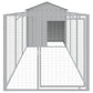 NNEVL Dog House with Roof Light Grey 117x405x123 cm Galvanised Steel