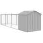 NNEVL Dog House with Roof Light Grey 117x405x123 cm Galvanised Steel