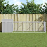 NNEVL Dog House with Roof Light Grey 117x405x123 cm Galvanised Steel