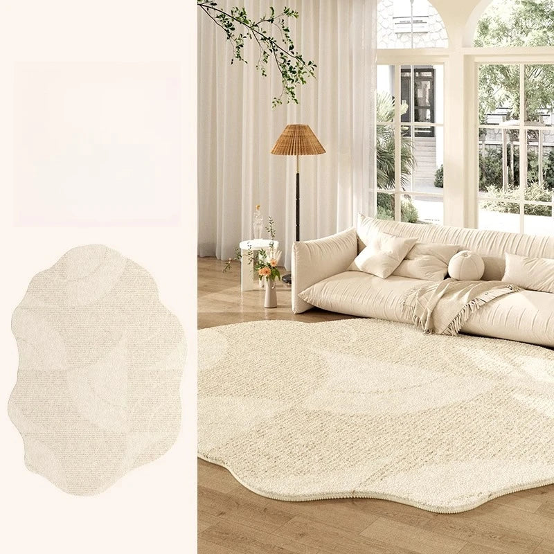 Thickened Cream Plush Rug for Living Room