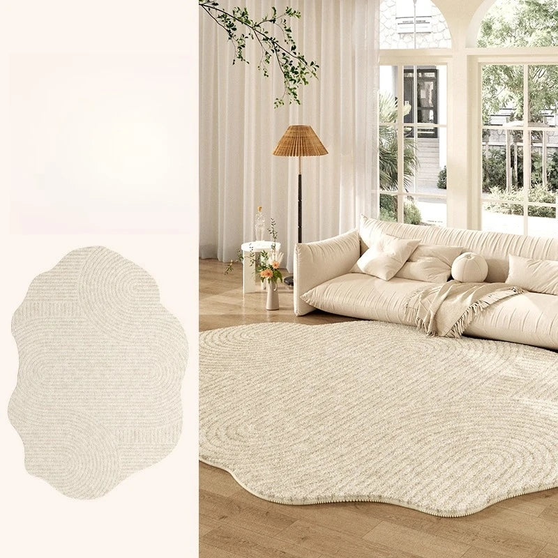 Thickened Cream Plush Rug for Living Room
