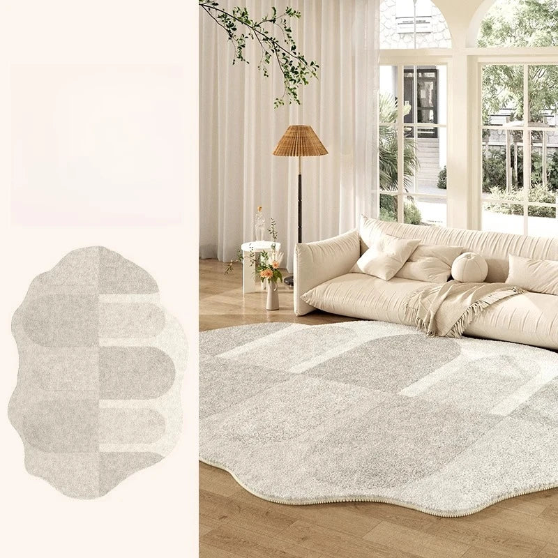 Thickened Cream Plush Rug for Living Room