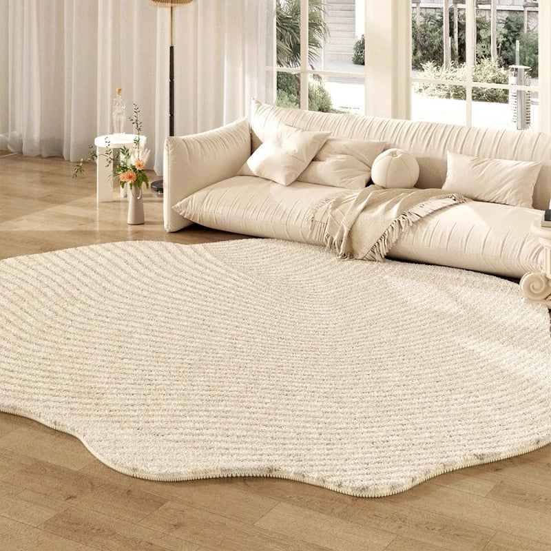 Thickened Cream Plush Rug for Living Room
