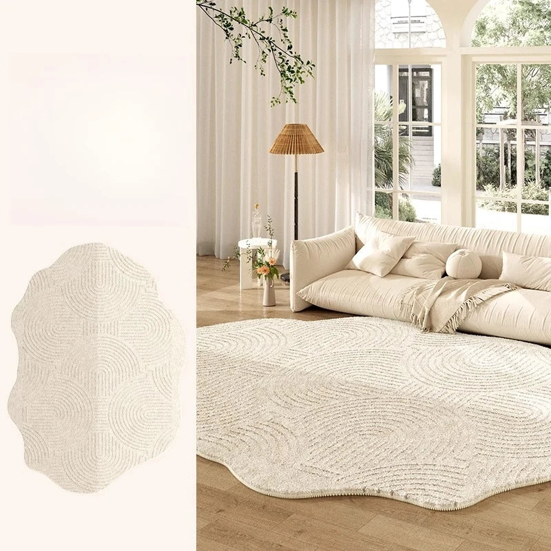 Thickened Cream Plush Rug for Living Room