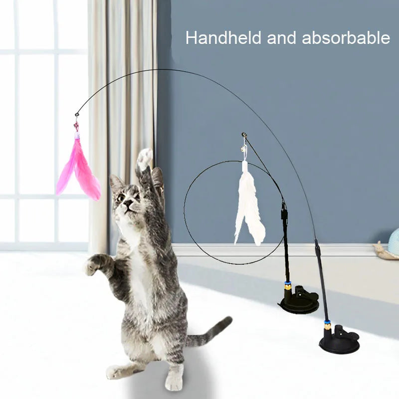 Extendable Cat Wand Toy with Suction Cup