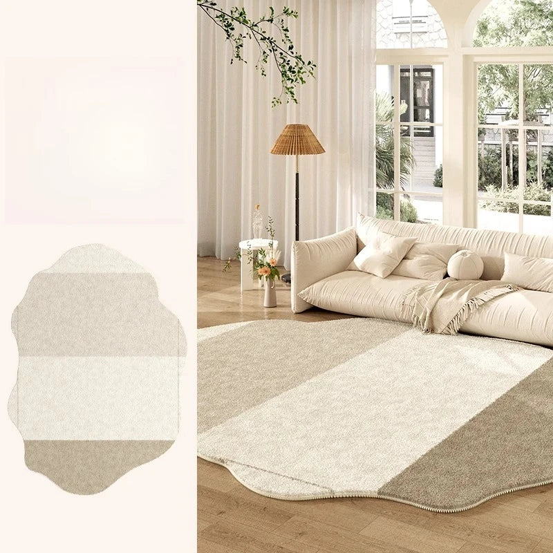 Thickened Cream Plush Rug for Living Room