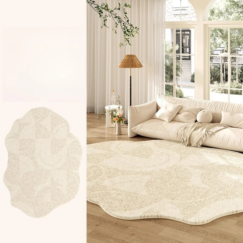 Thickened Cream Plush Rug for Living Room