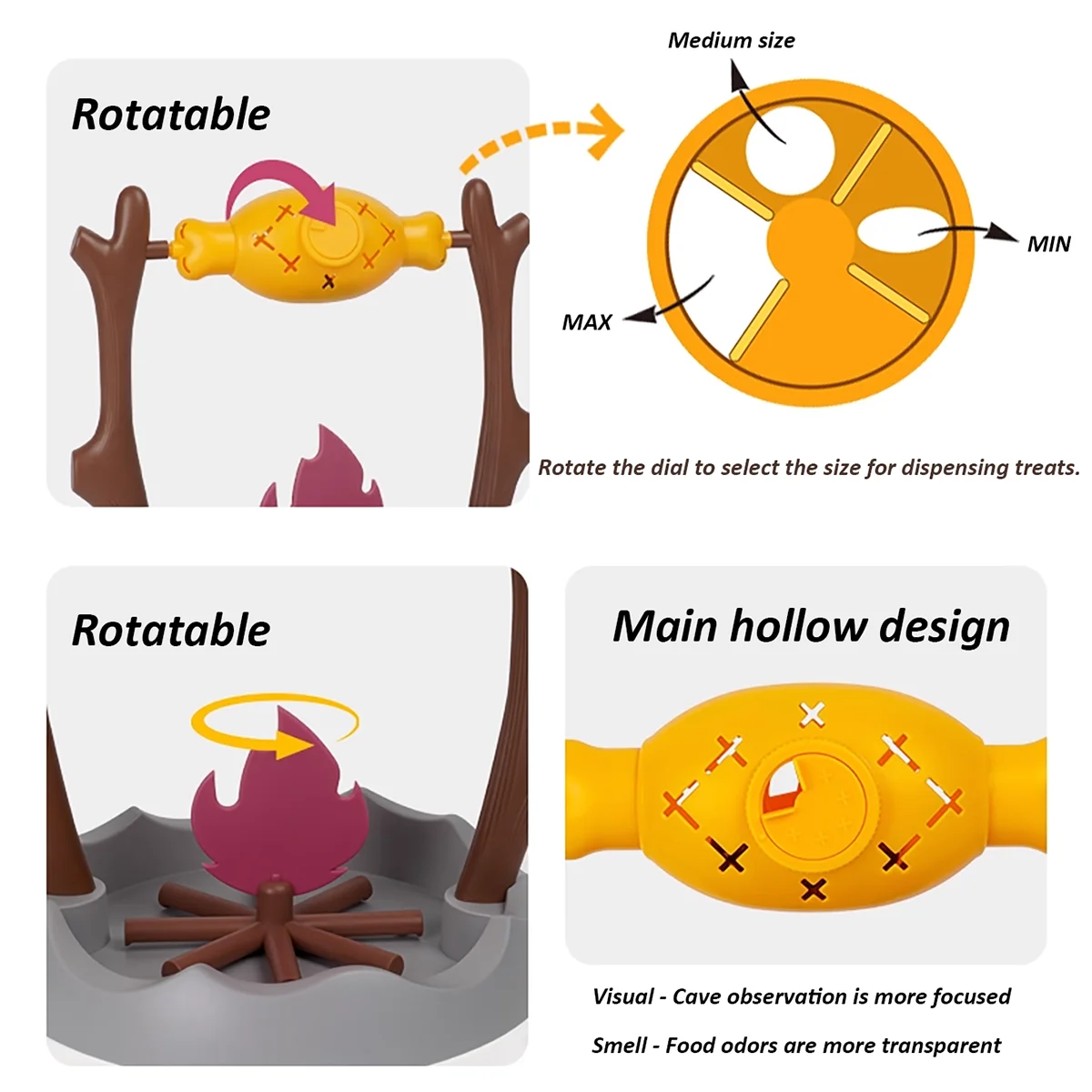BBQ-Shaped Interactive Cat Toy with Treats