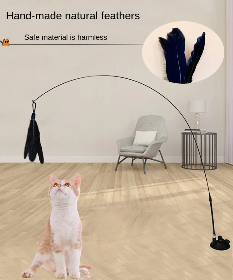 Extendable Cat Wand Toy with Suction Cup