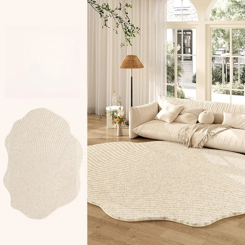 Thickened Cream Plush Rug for Living Room