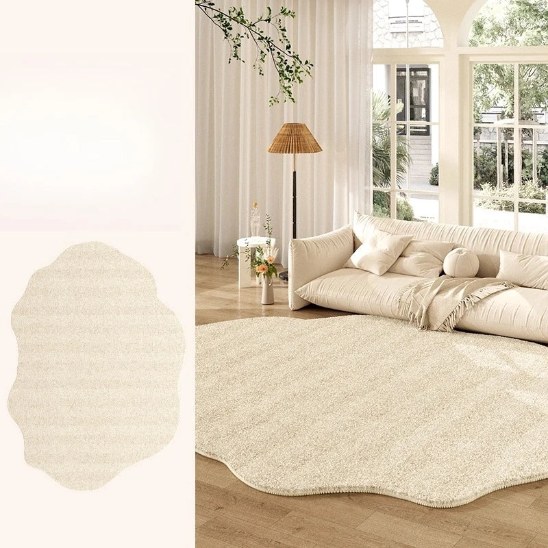Thickened Cream Plush Rug for Living Room
