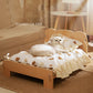 Comfortable Wooden Bed for Dogs Cats