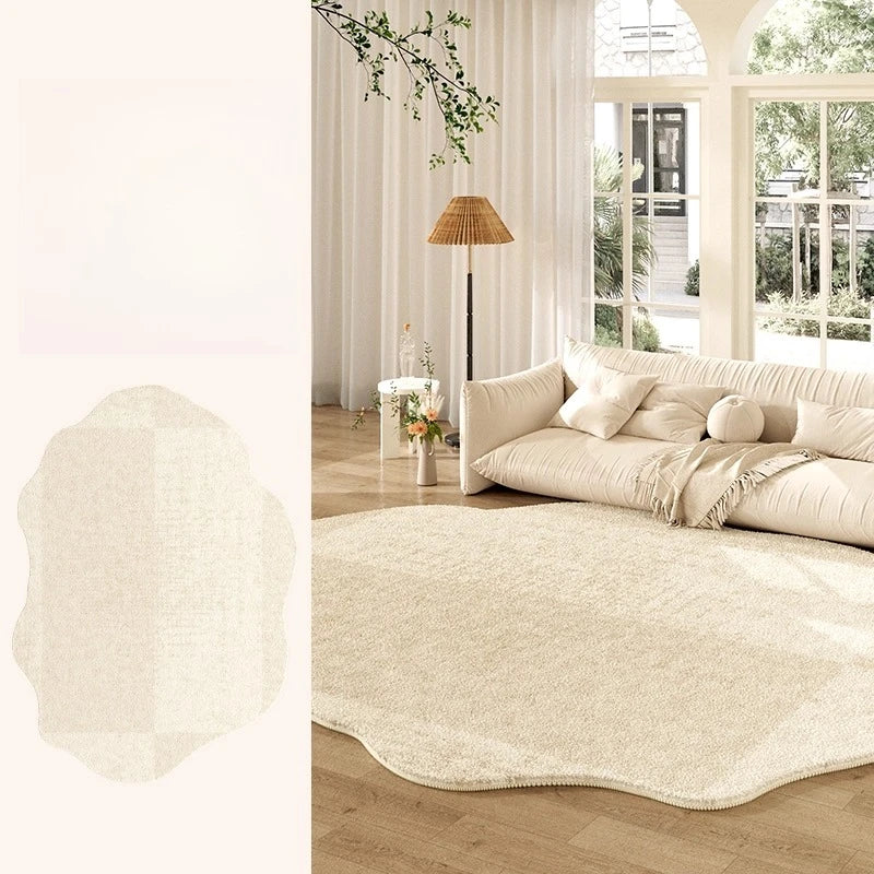 Thickened Cream Plush Rug for Living Room