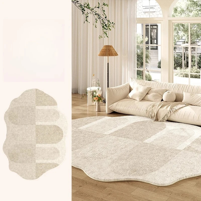 Thickened Cream Plush Rug for Living Room