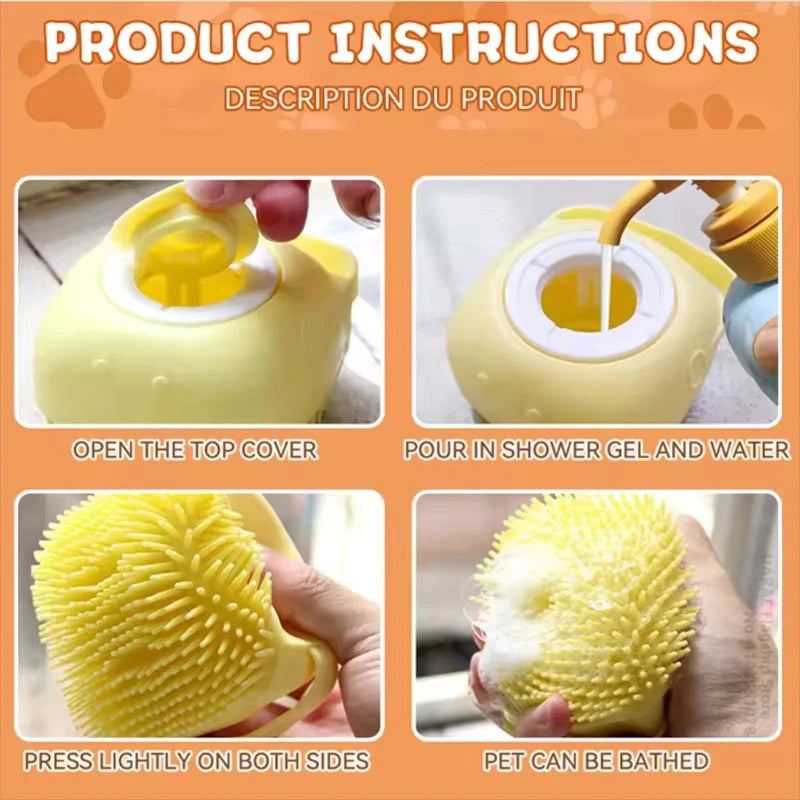 Soft Rubber Pet Grooming Shower Brush