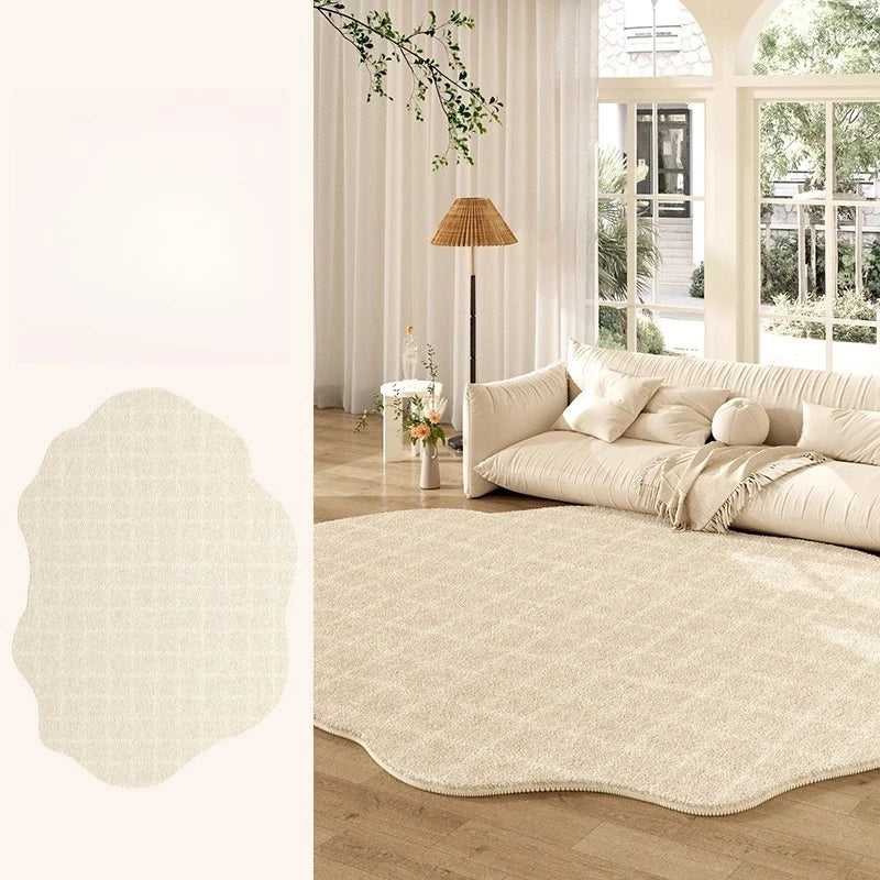 Thickened Cream Plush Rug for Living Room