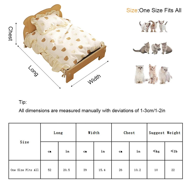 Comfortable Wooden Bed for Dogs Cats