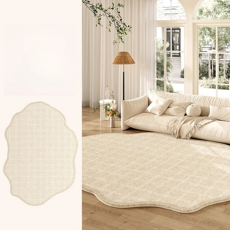 Thickened Cream Plush Rug for Living Room