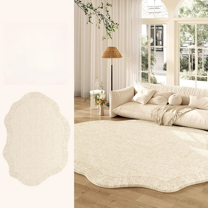 Thickened Cream Plush Rug for Living Room