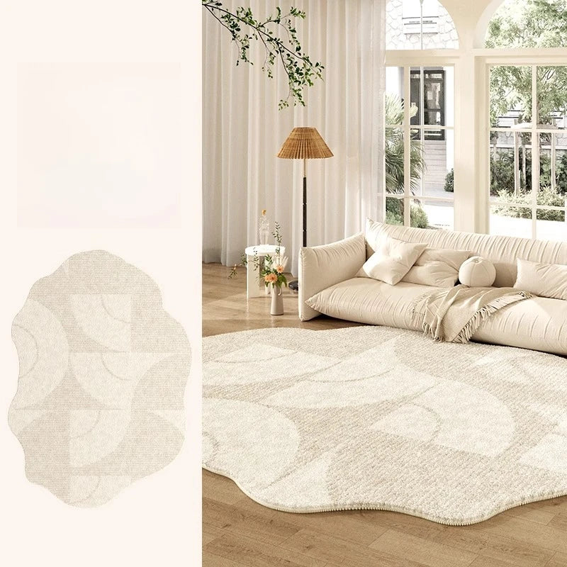 Thickened Cream Plush Rug for Living Room
