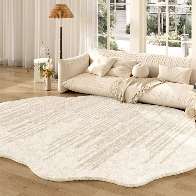 Thickened Cream Plush Rug for Living Room