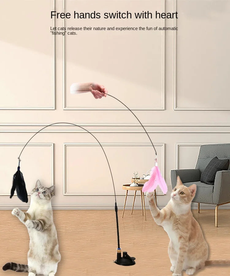 Extendable Cat Wand Toy with Suction Cup