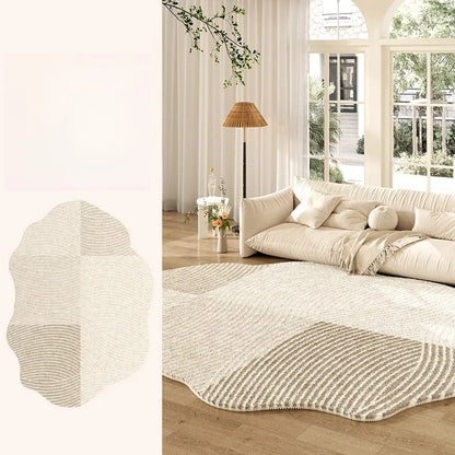Thickened Cream Plush Rug for Living Room