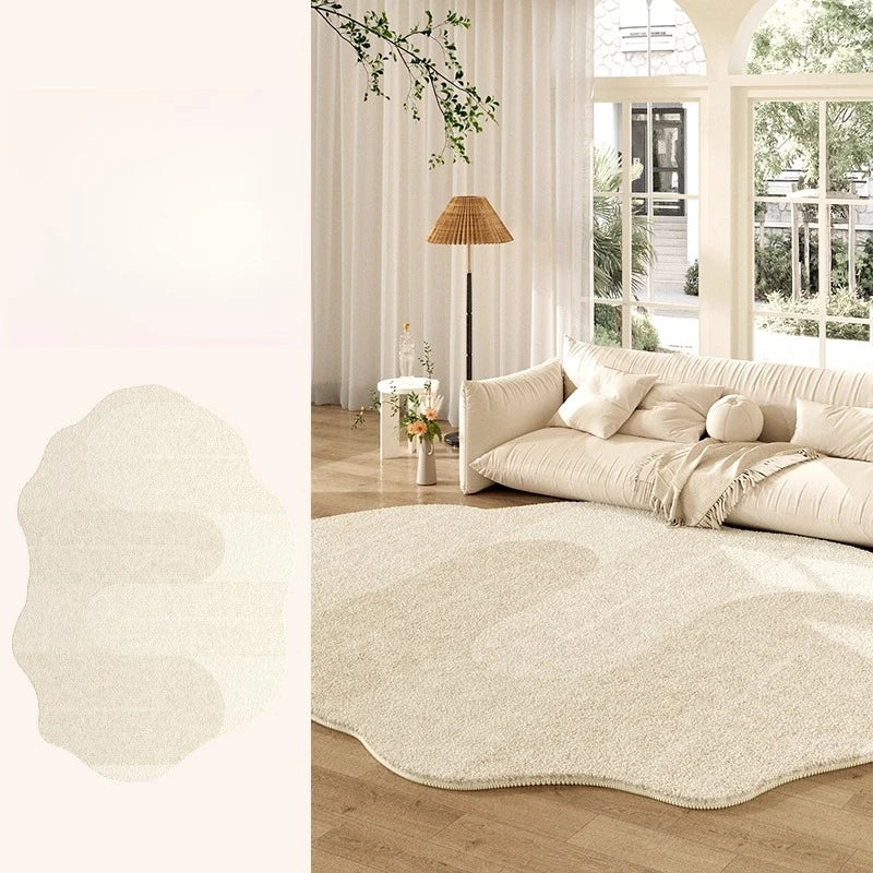 Thickened Cream Plush Rug for Living Room
