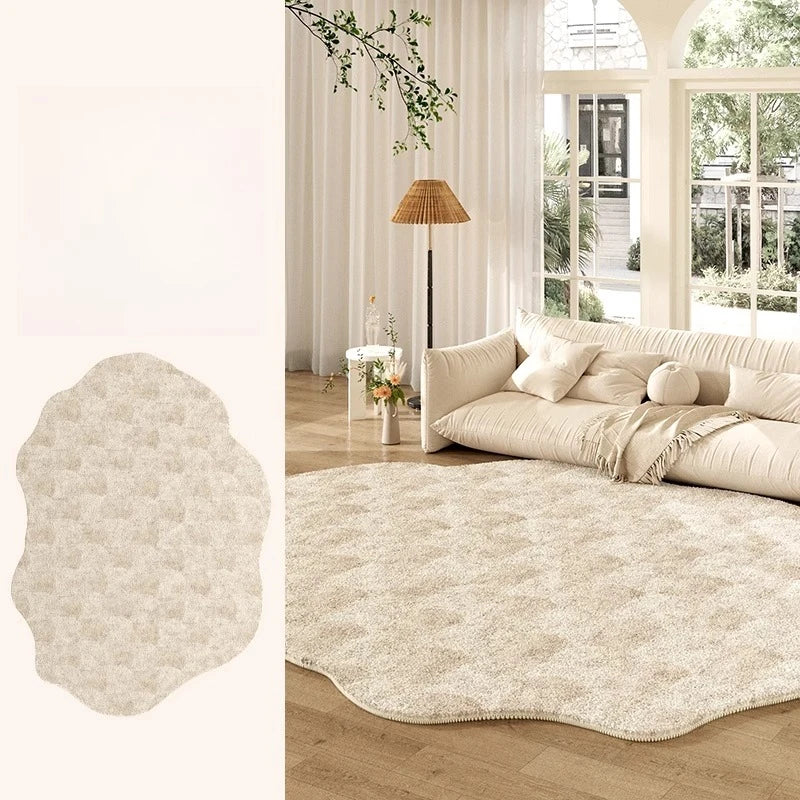Thickened Cream Plush Rug for Living Room