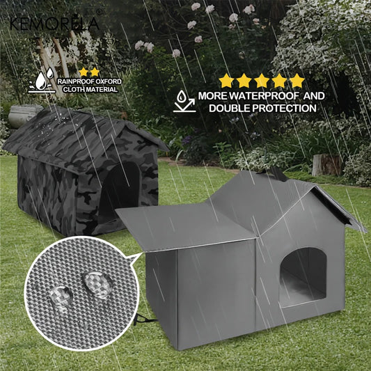 KEMORELA Outdoor Weatherproof Cat House