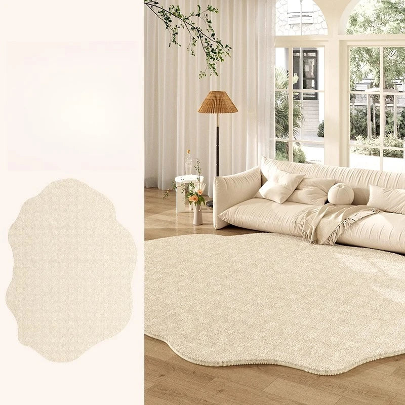 Thickened Cream Plush Rug for Living Room