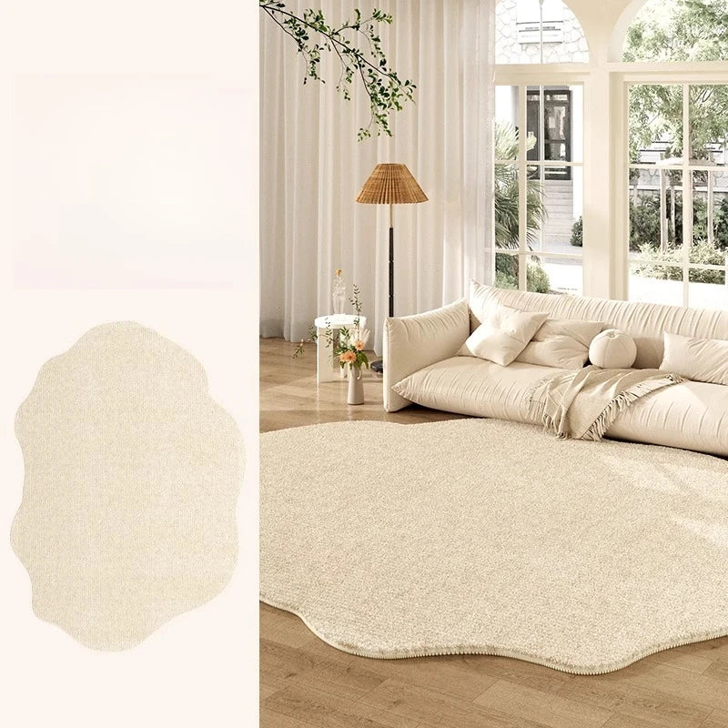 Thickened Cream Plush Rug for Living Room